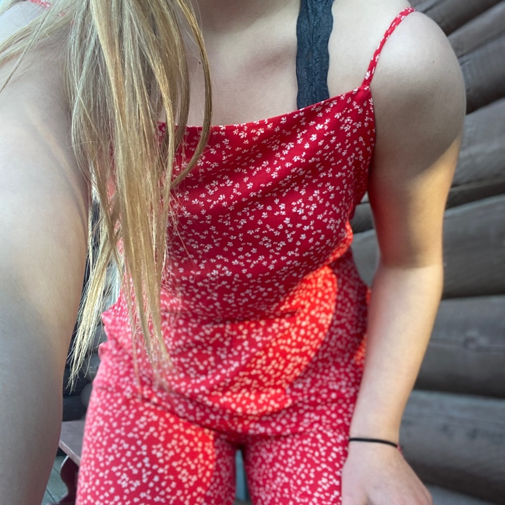 WILD FABLE RED FLORAL JUMPER